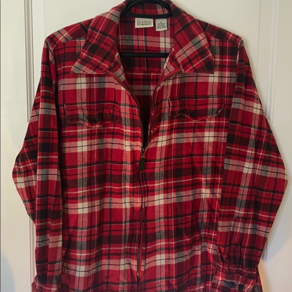 Red Zip-Up Flannel!!
